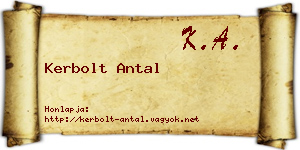 Kerbolt Antal névjegykártya